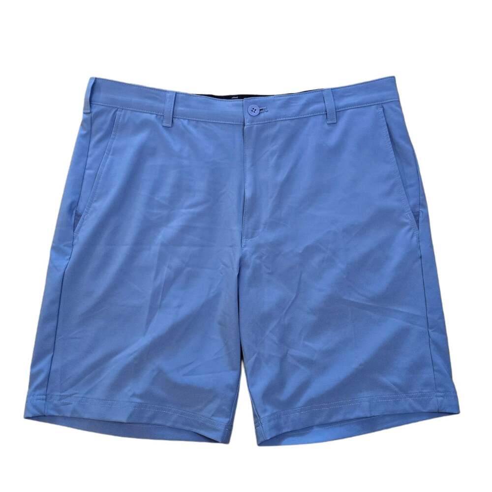 IZOD Golf Performance Shorts Mens 36W Light Blue Flat Front Stretch IZSHC2KR
